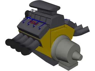 Hemi V8 Engine 3D Model preview