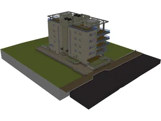 Apartment Building 3D Model preview