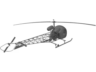 Bell 47 3D Model preview