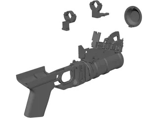 Airsoft GP-30 Grenade Launcher 3D Model preview