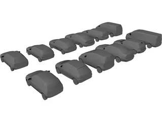 Cars Pack Low Poly 3D Model preview