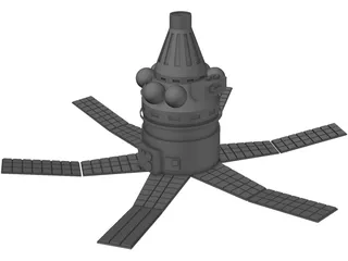 Military Satellite Flash 1T 3D Model preview