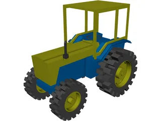 Toy Tractor 3D Model preview