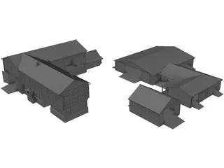 Farm Buildings 3D Model preview