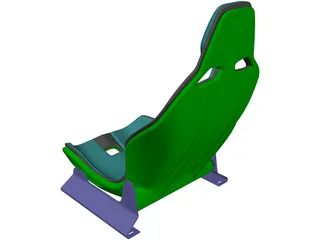 Carbon Fiber Seat with Rails 3D Model preview