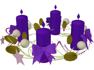 Christmas Candles 3D Model preview