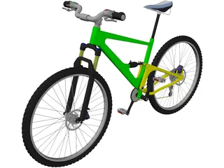 Mountain Bike Full Suspension 3D Model preview