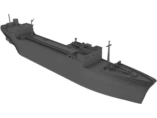 Tanker Ship 3D Model preview