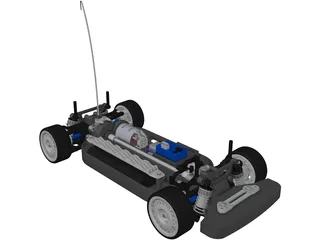 Tamiya TT01 RC Car Chassis 3D Model preview