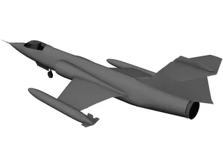 Lockheed F-104 Starfighter Jet Airplane 3D Model preview