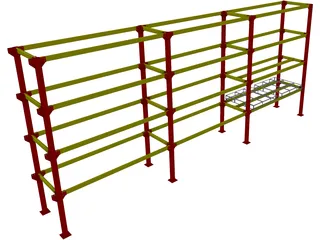 Pallet Rack Heavy Duty 3D Model preview