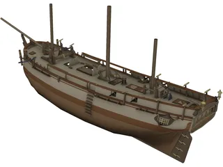 HMS Bounty with Interior 3D Model preview