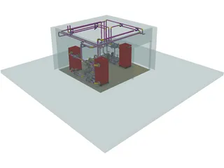 Electric Boiler Room 3D Model preview