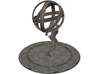Ruins Statue 3D Model preview