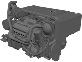Yanmar Marine Engine Diesel 8LV 320HP 3D Model preview