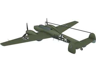 Messerschmitt BF-110 Winter Camo 3D Model preview
