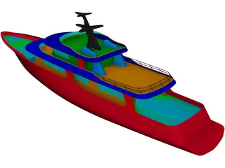 Super Yacht 155feet 3D Model preview
