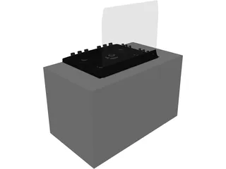 Stove Built-in 5 Burner 3D Model preview