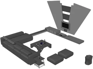 Living Room 3D Model preview