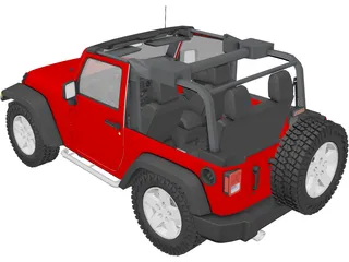 Jeep Wrangler Rubicon (2007) 3D Model preview