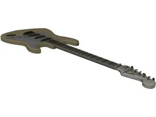 Fender Stratocaster Electric Guitar 3D Model preview