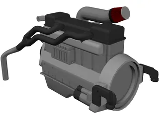 Heavy Duty Diesel Engine 3D Model preview