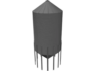 Hopper Tank 15 Foot 8 Ring 3D Model preview