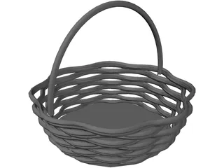 Basket with Handle 3D Model preview