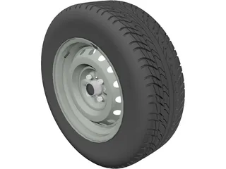 Wheel VAZ 2106 3D Model preview