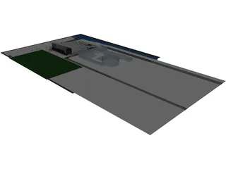Factory Building 3D Model preview