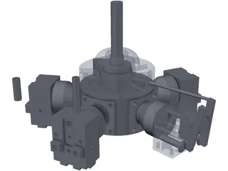 Liney Halo Radial Steam Engine 3D Model preview