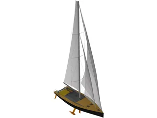 Sail Boat 3D Model preview