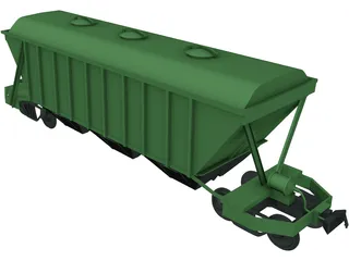 Railway Train Wagon 3D Model preview