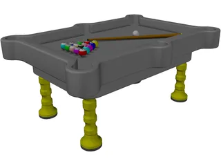 Pool Table 3D Model preview