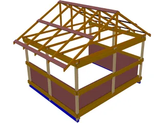 Shed Framing Run-in 3D Model preview