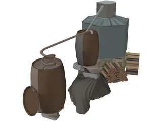 Moonshine Still 3D Model preview