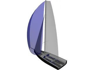 Mini Sail Boat 3D Model preview