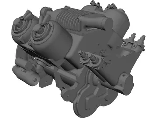 Car V4 Engine 3D Model preview