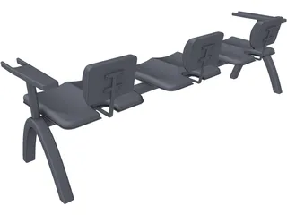Hospital Bench 3D Model preview
