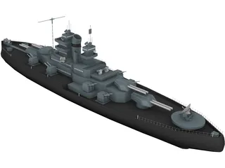 USS Nevada (BB-36) 3D Model preview