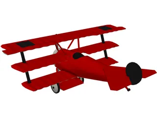 Fokker Dr.I Dreidecker Triplane 3D Model preview