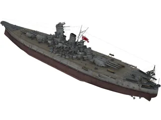 Yamato Battleship 3D Model preview