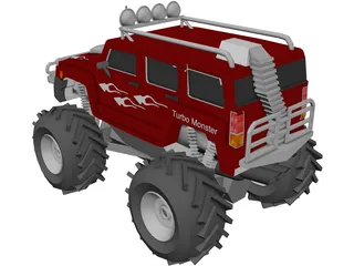 Hummer H3 4x4 Monster Truck 3D Model preview