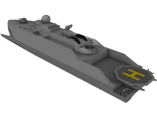 Catamaran Destroyer 3D Model preview