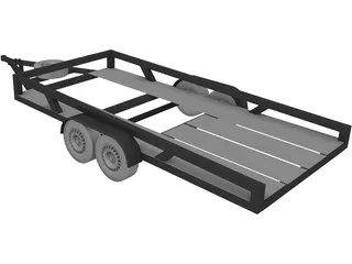 Car Trailer 3D Model preview