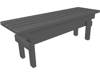 Entryway Bench 3D Model preview