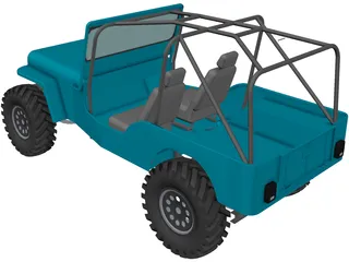 Jeep Willys Long (1945) 3D Model preview