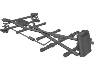 Classic Mercedes Chassis 3D Model preview