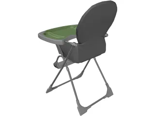 Baby Highchair 3D Model preview