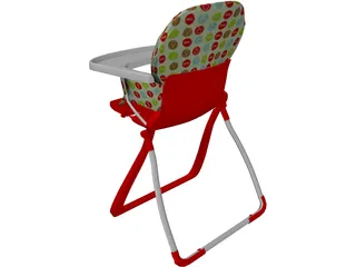 Baby Highchair 3D Model preview